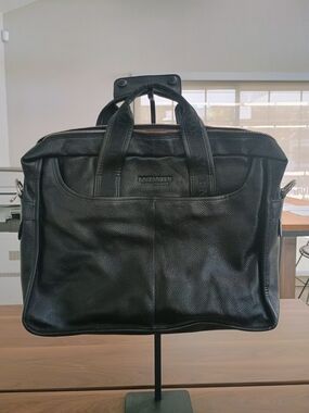 NWOT Bostanten Black Leather Laptop Bag -